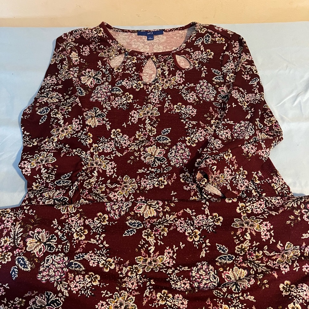 Floral Burgundy Dress